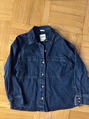 Abercrombie & Fitch dark wash Denim Button-Up Shirt